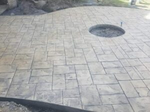 stamped concrete spring